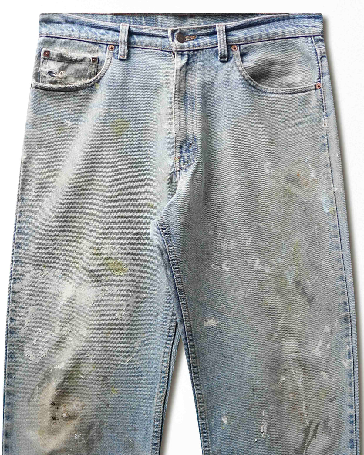 Vintage Levi's 555 Light Wash Paint Stained Distressed Jeans - product view 2