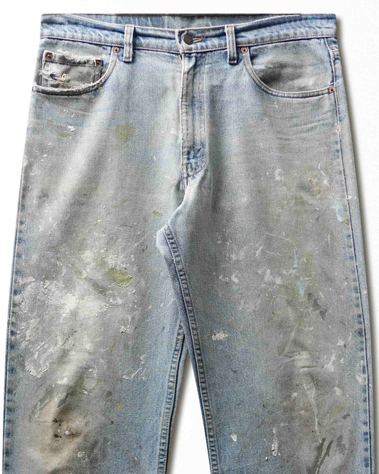 Vintage Levi's 555 Light Wash Paint Stained Distressed Jeans - product view 2