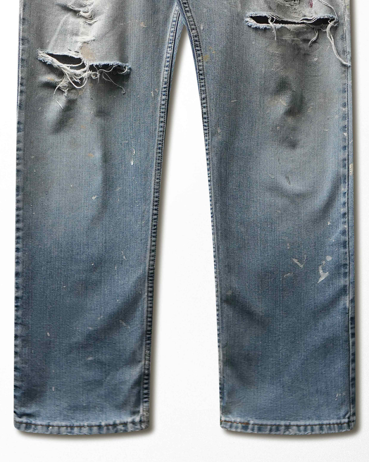 Vintage Levi's 505 Light Wash Ripped Stained Jeans - product view 3