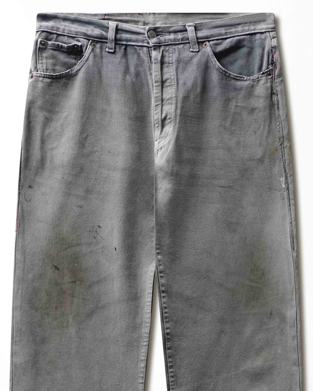 Vintage Levi's 501 Grey Wash Faded Stained Jeans - product view 2