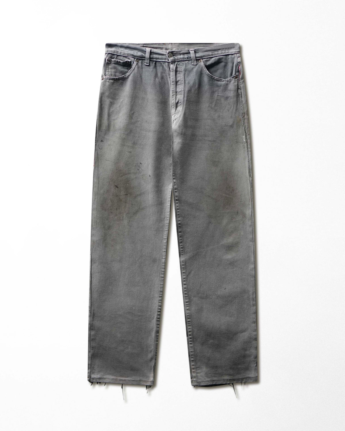 Vintage Levi's 501 Grey Wash Faded Stained Jeans - product view 1
