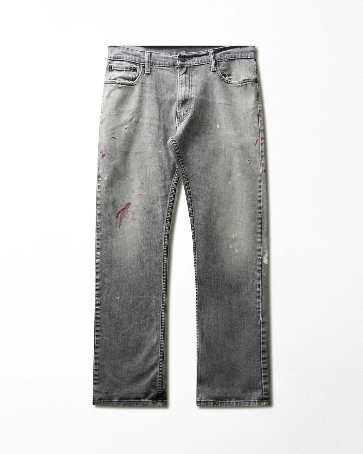 Vintage Levi's 501 Grey Wash Stained Jeans - product view 1