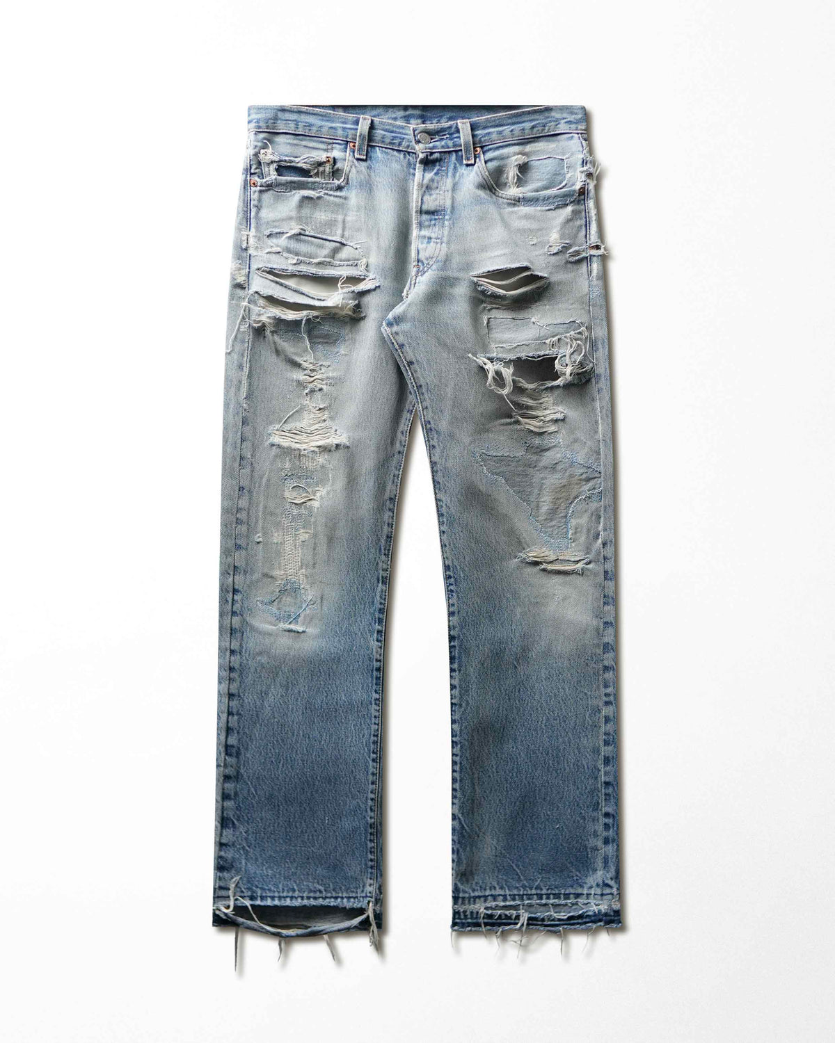 Vintage Levi's 501 Light Wash Destroyed Jeans - product view 1