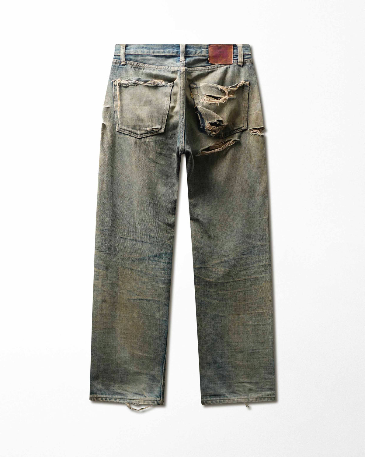 Vintage Dope & Drakkar Blue Faded Stained Destroyed Jeans - product view 4