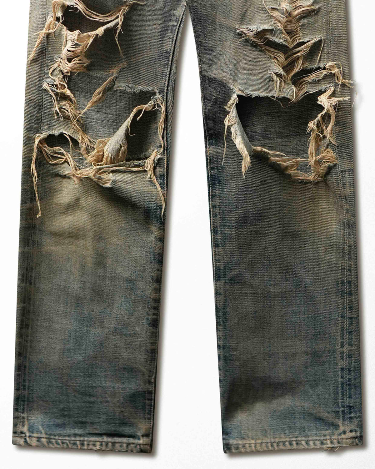 Vintage Dope & Drakkar Blue Faded Stained Destroyed Jeans - product view 3
