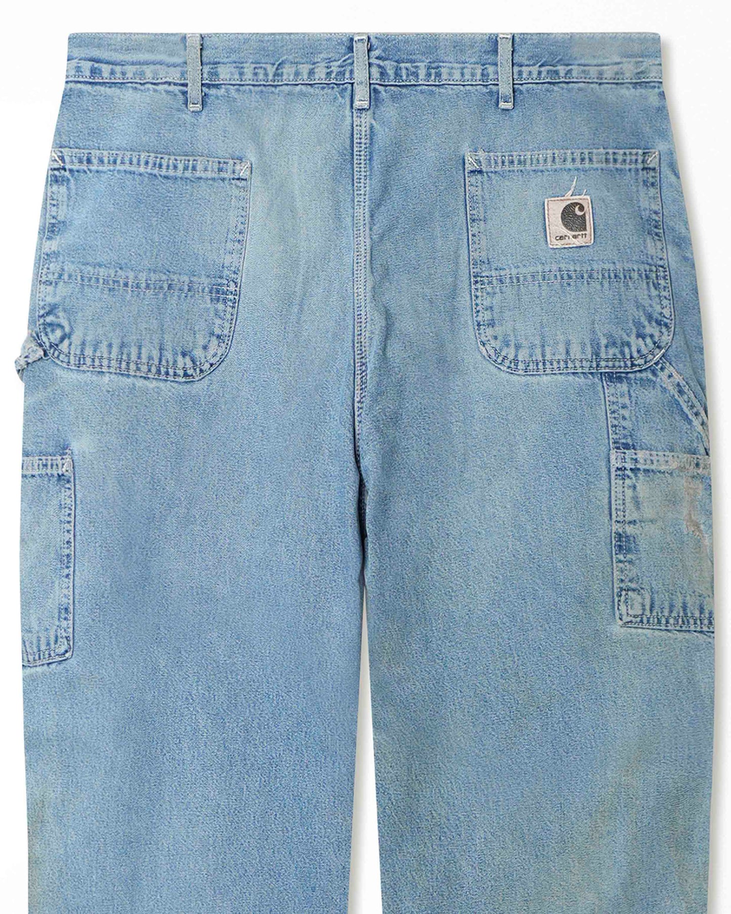 CARHARTT LIGHT-WASH DENIM DISTRESSED LINED PANTS