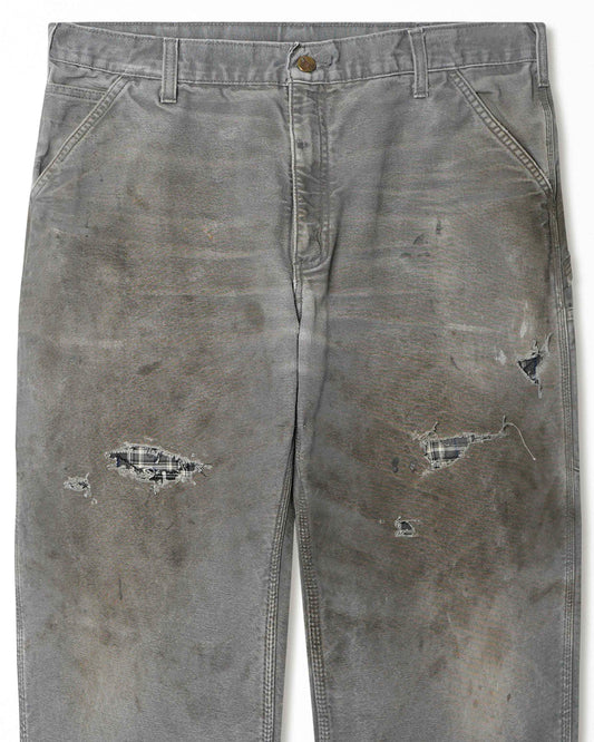 CARHARTT GREY STAINED DIRTY LINED PAINTER PANTS