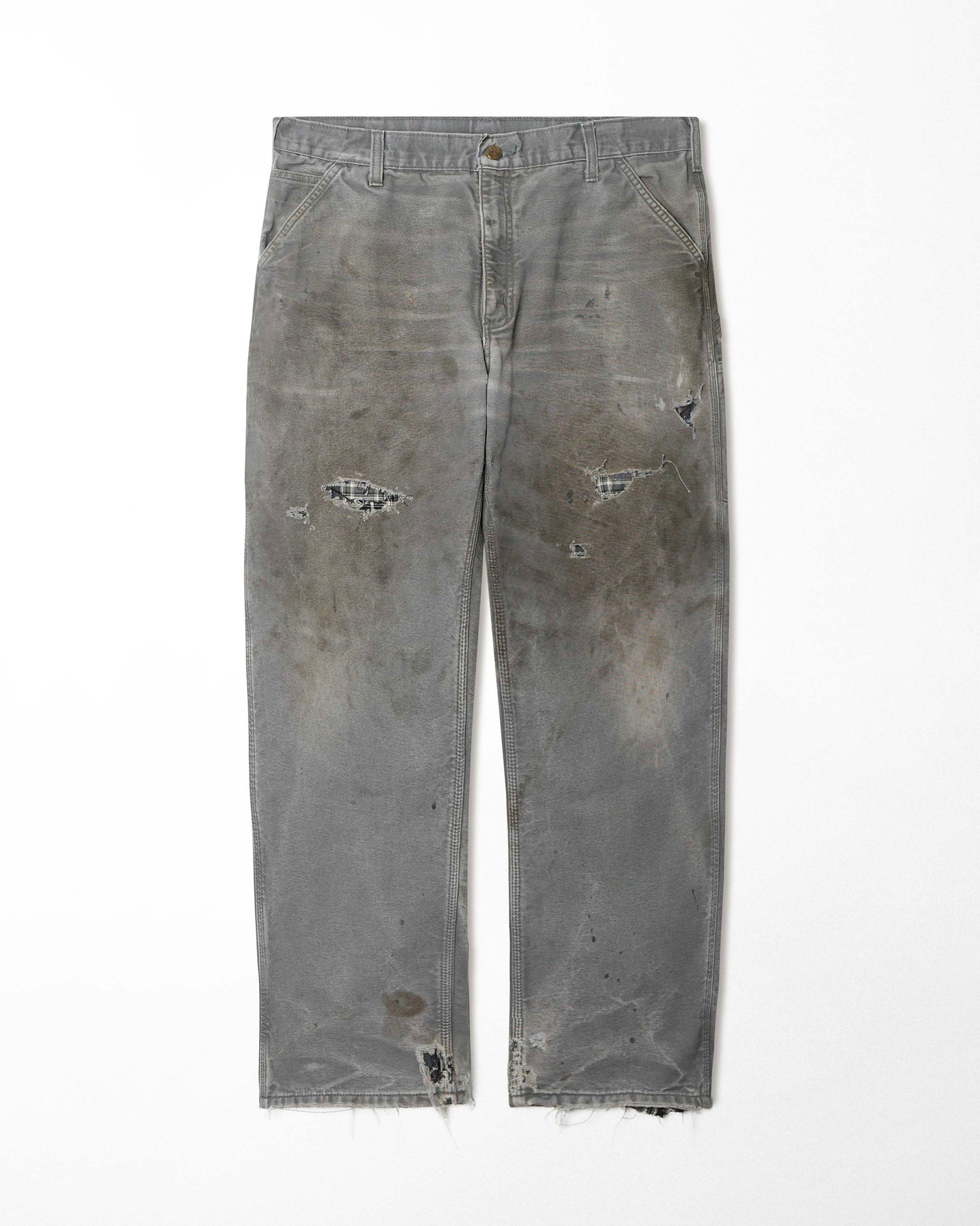 CARHARTT GREY STAINED DIRTY LINED PAINTER PANTS
