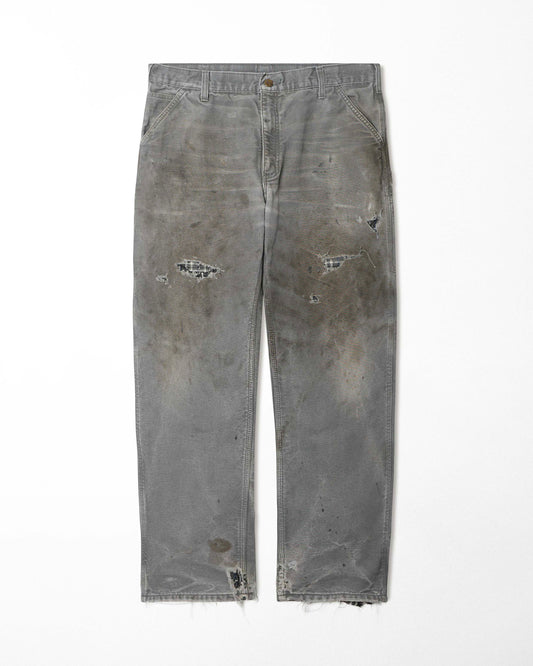 CARHARTT GREY STAINED DIRTY LINED PAINTER PANTS