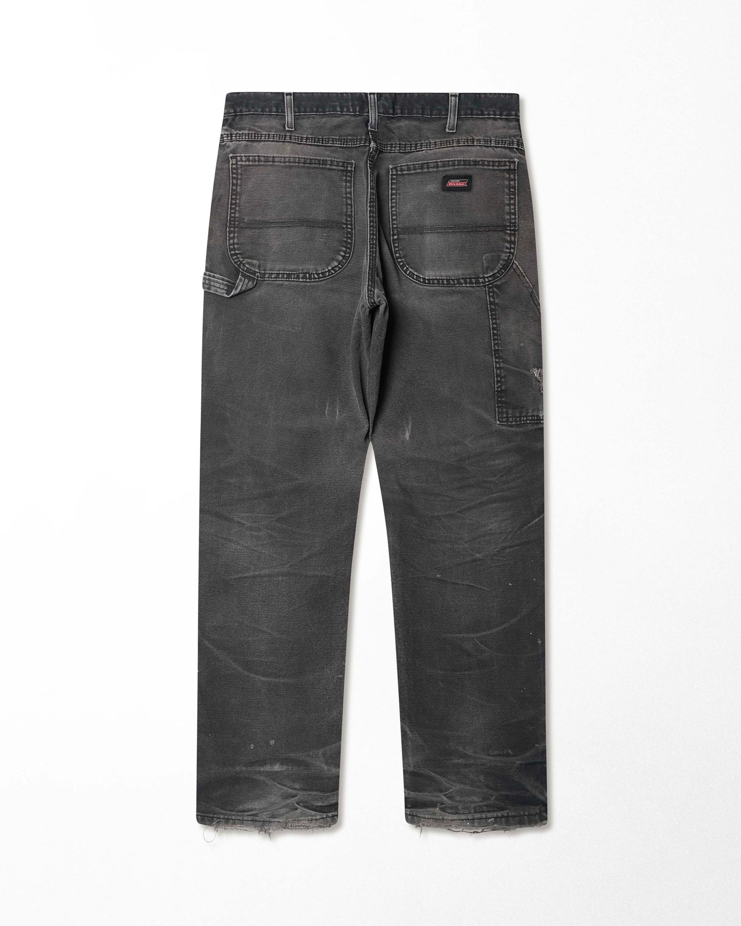 DICKIES BLACK FADED DISTRESSED CARPENTER PANTS