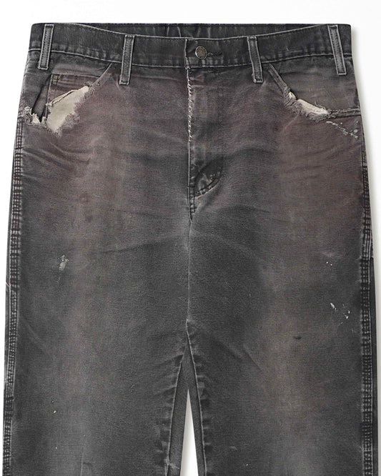 DICKIES BLACK FADED DISTRESSED CARPENTER PANTS