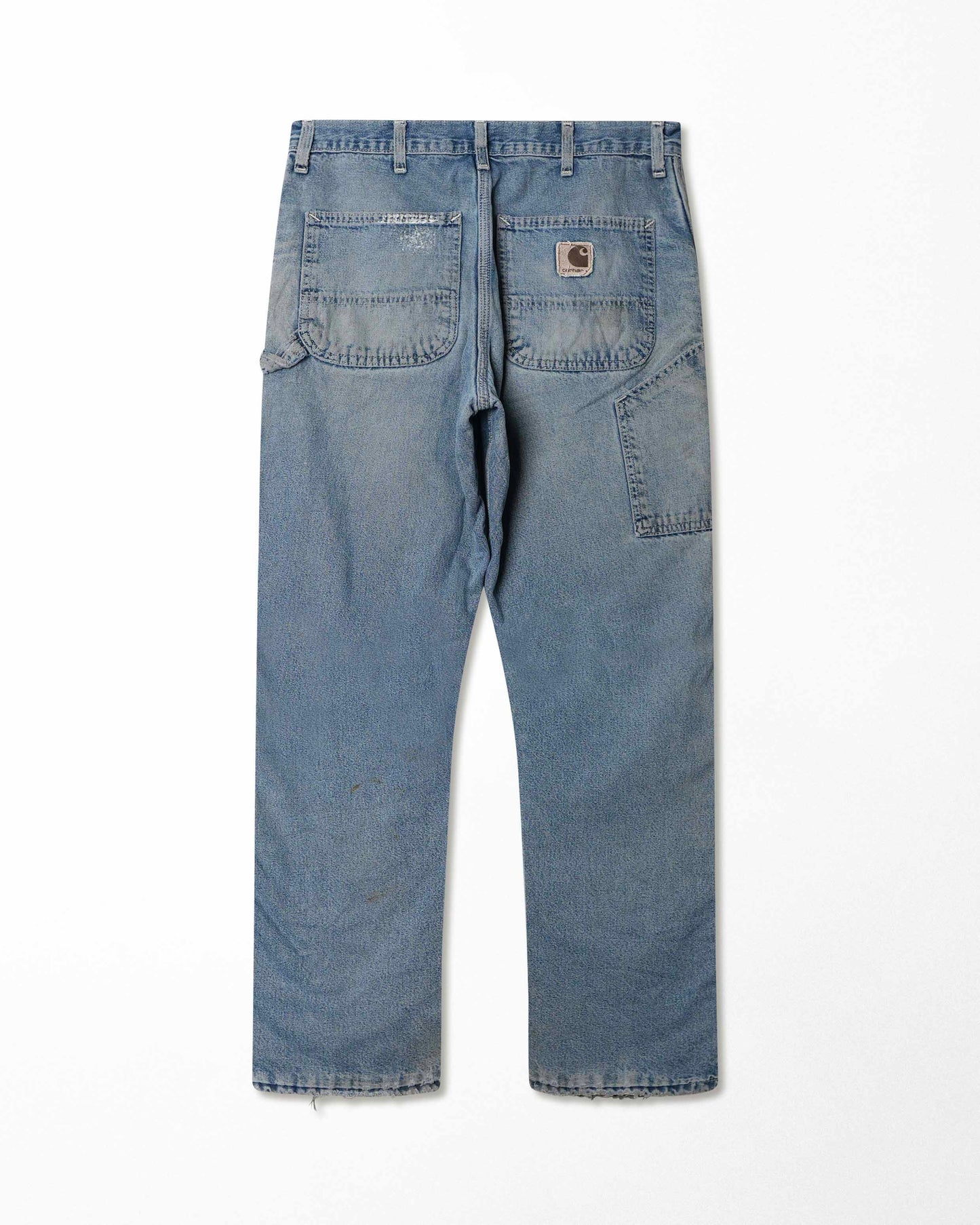 CARHARTT LIGHT BLUE FADED STAINED DISTRESSED LINED PANTS