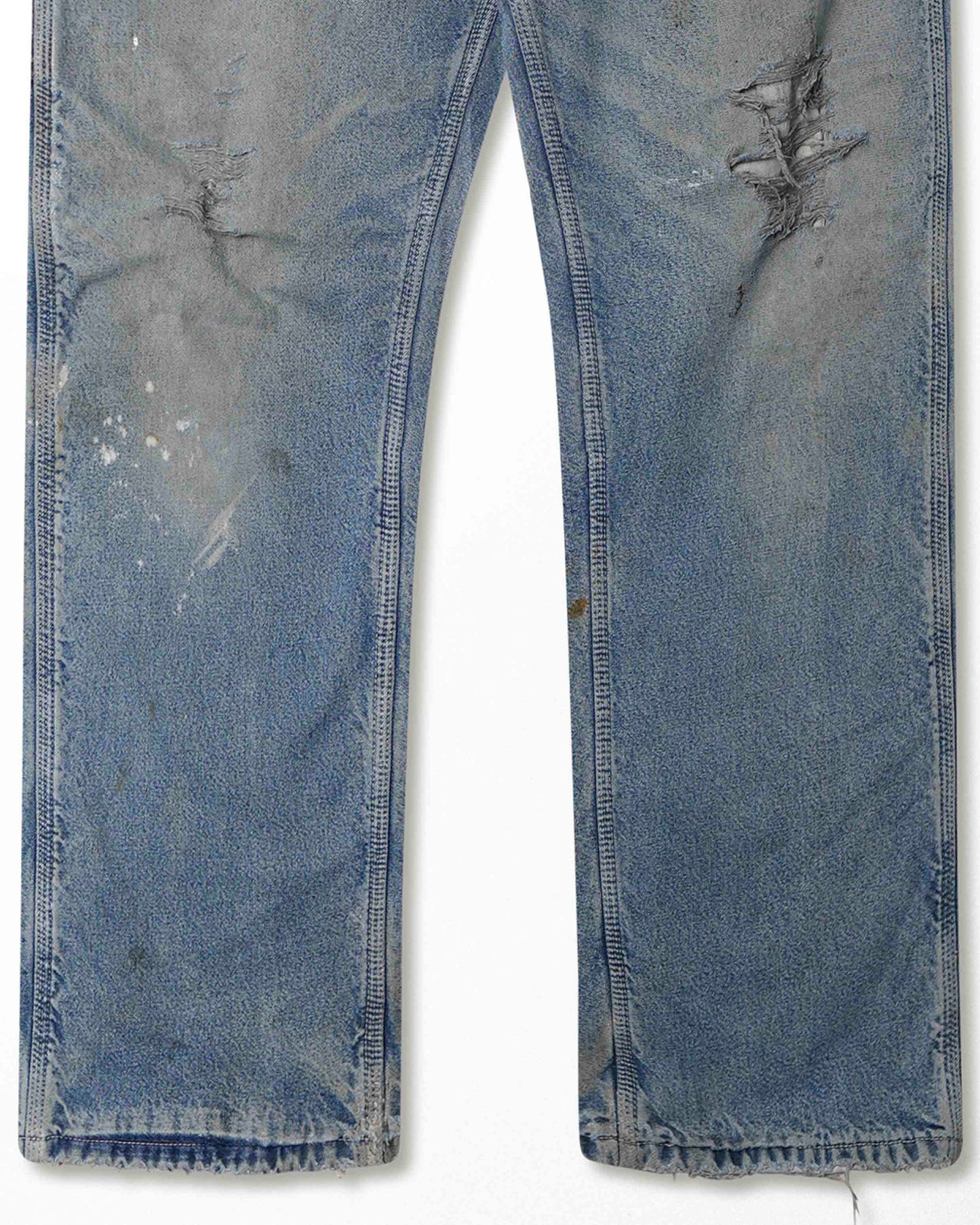 CARHARTT LIGHT BLUE FADED STAINED DISTRESSED LINED PANTS