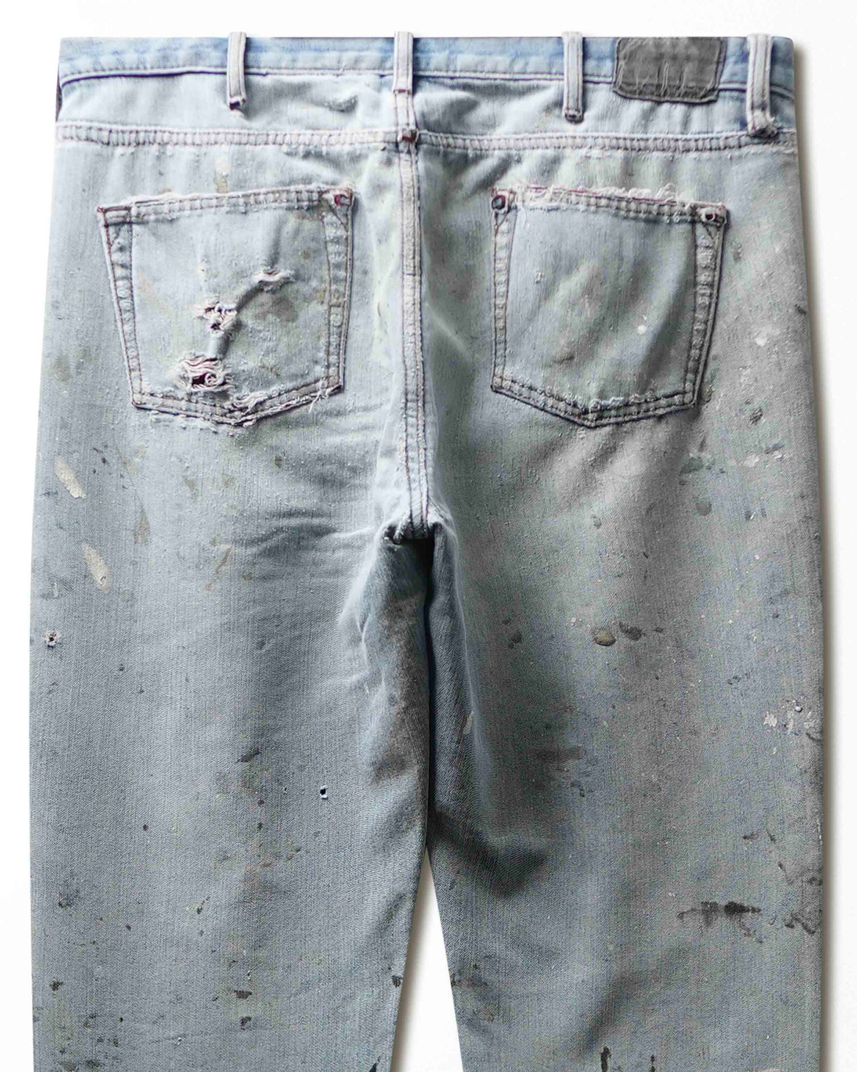 Vintage Eddie Bauer Light Wash Plaid Lined Thrashed Jeans - product view 5