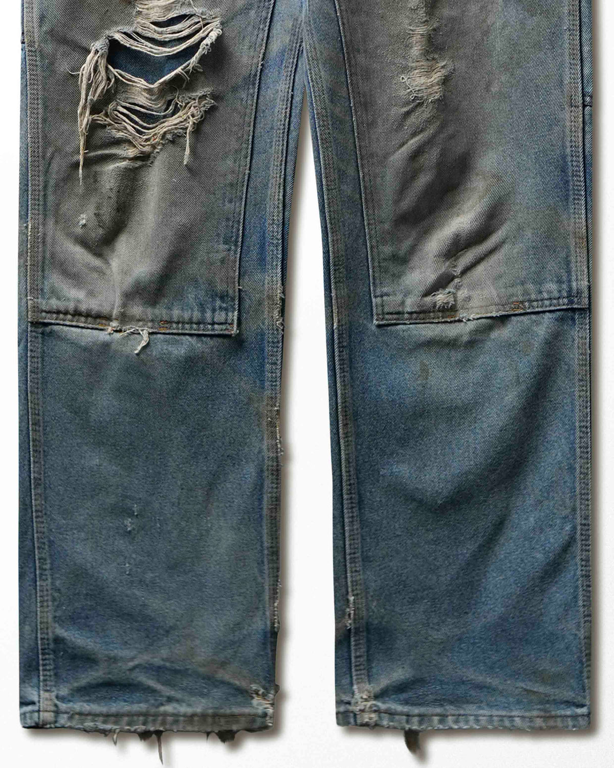 Vintage Key Light Wash Distressed Double Knee Pants - product view 3