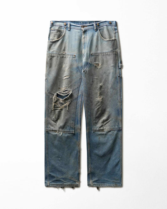 Vintage Key Light Wash Distressed Double Knee Pants - product view 1