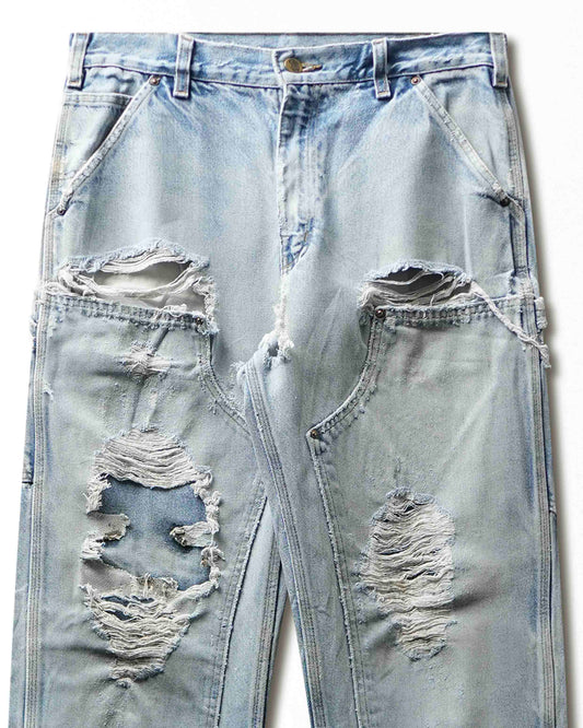 Vintage Carhartt Light Wash Distressed Double Knee Pants - product view 2