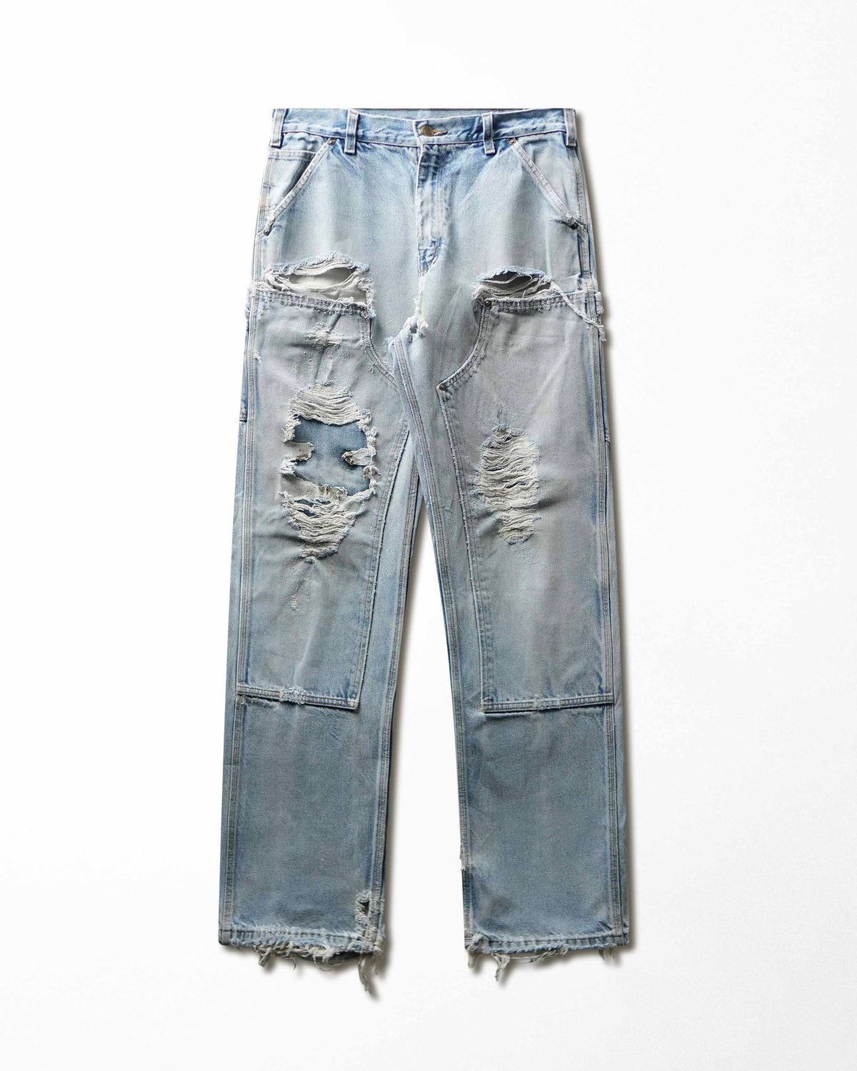 Vintage Carhartt Light Wash Distressed Double Knee Pants - product view 1