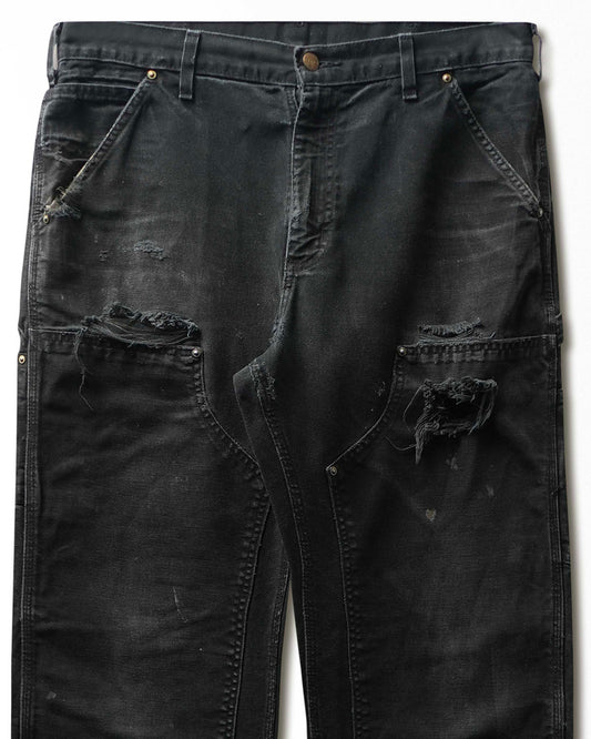 Vintage Carhartt Black Faded Distressed Double Knee Pants - product view 2