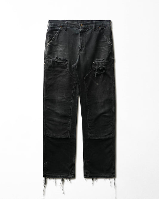 Vintage Carhartt Black Faded Distressed Double Knee Pants - product view 1