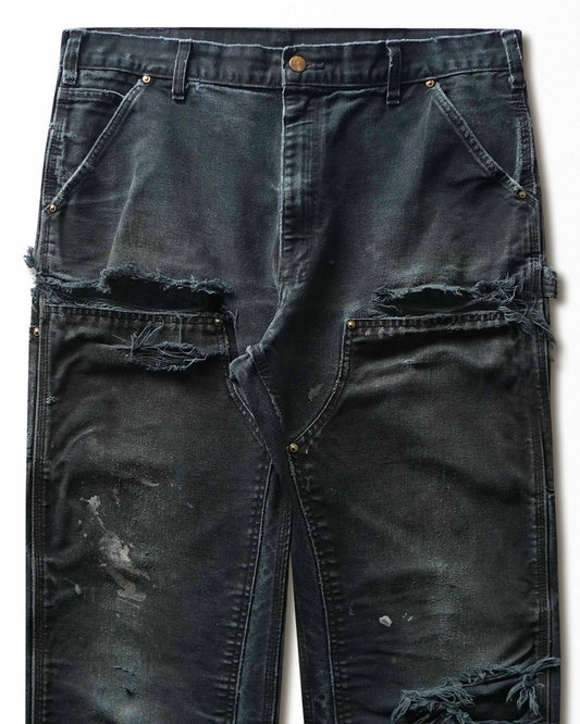 Vintage Carhartt Black Faded Distressed Double Knee Pants - product view 2