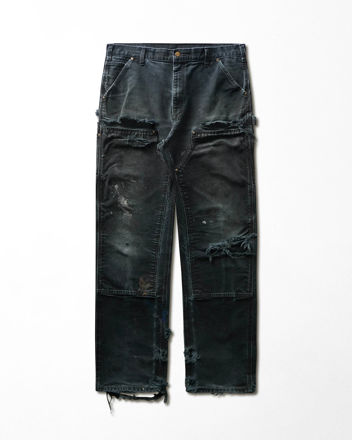 Vintage Carhartt Black Faded Distressed Double Knee Pants - product view 1