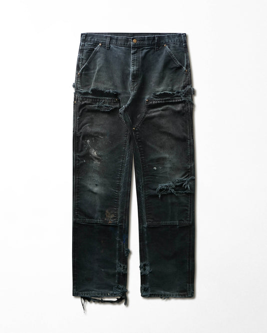 Vintage Carhartt Black Faded Distressed Double Knee Pants - product view 1