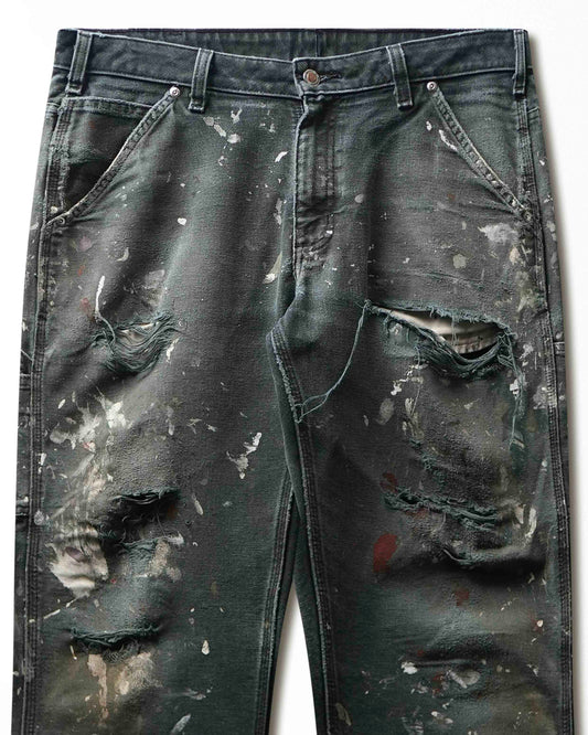 Vintage Carhartt Black Faded Paint Stained Distressed Pants - product view 2