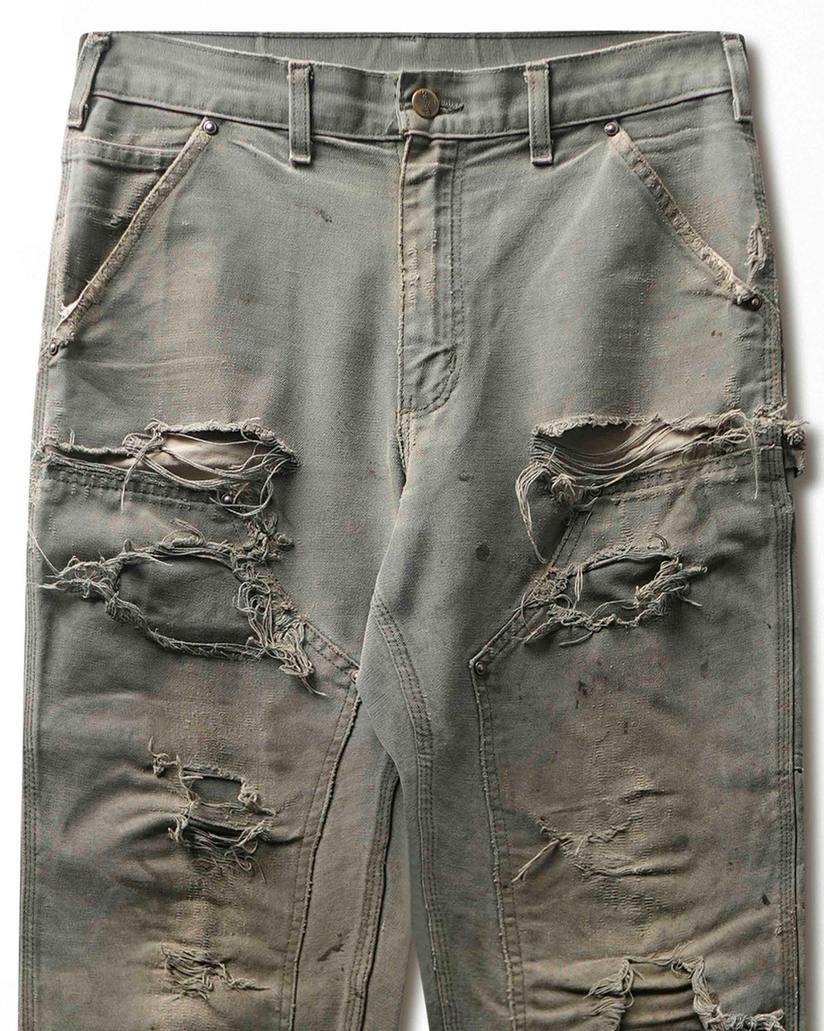 Vintage Carhartt Grey Faded Thrashed Double Knee Pants - product view 2