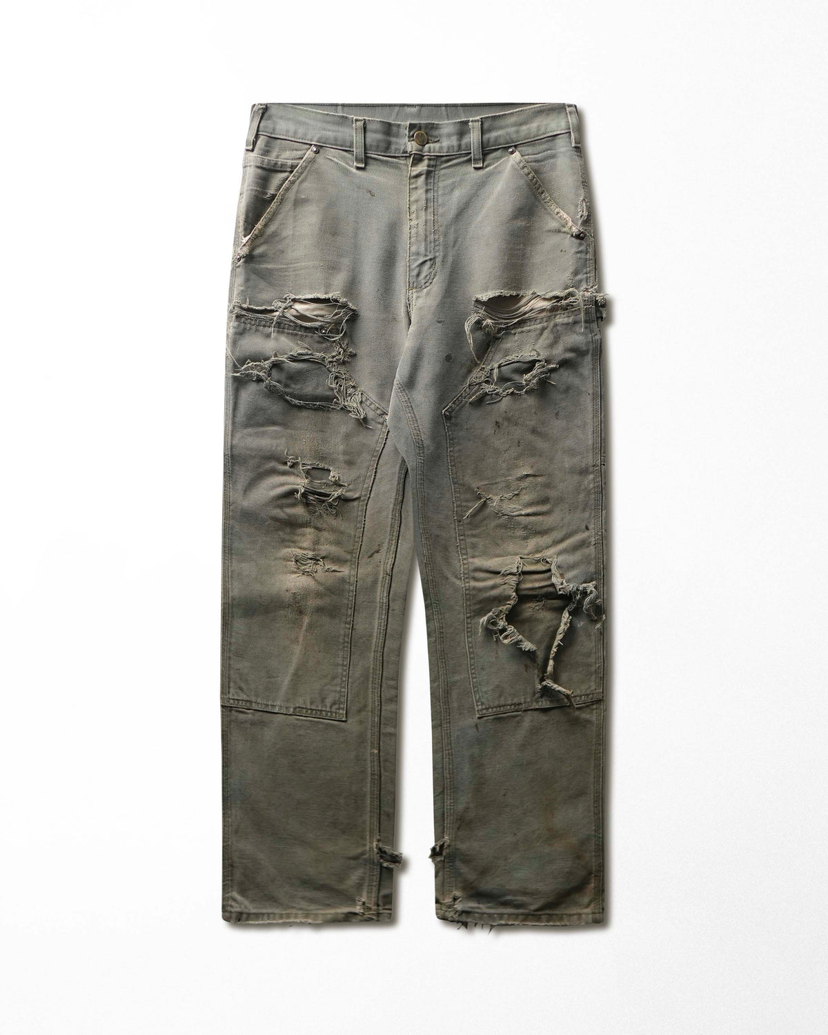 Vintage Carhartt Grey Faded Thrashed Double Knee Pants - product view 1