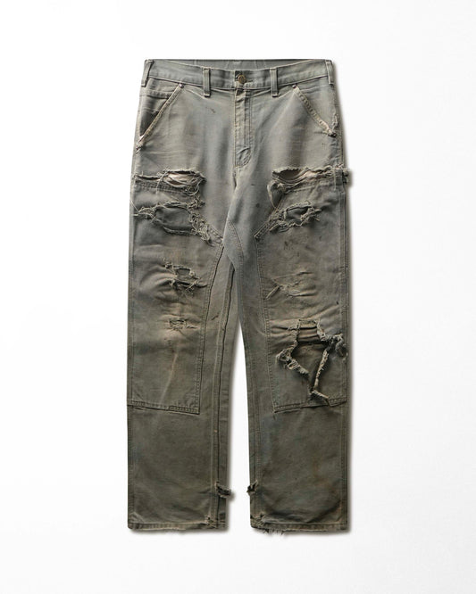 Vintage Carhartt Grey Faded Thrashed Double Knee Pants - product view 1