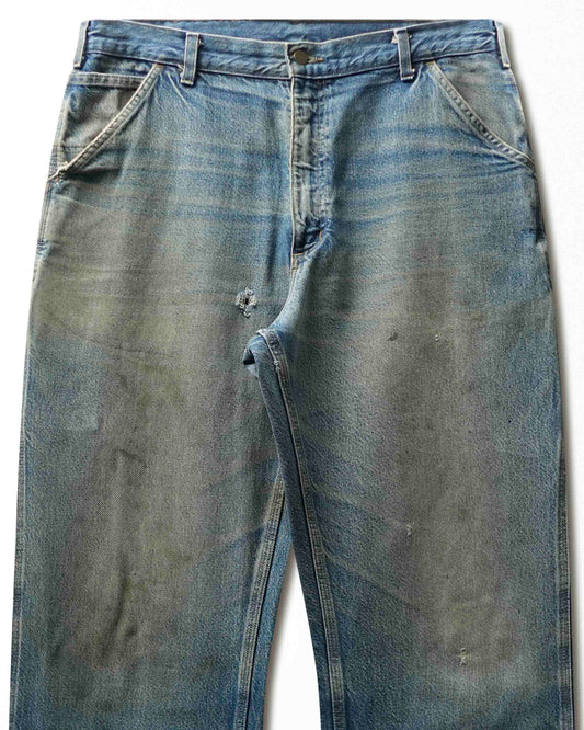 Vintage Carhartt Blue Faded Stained Pants - product view 2