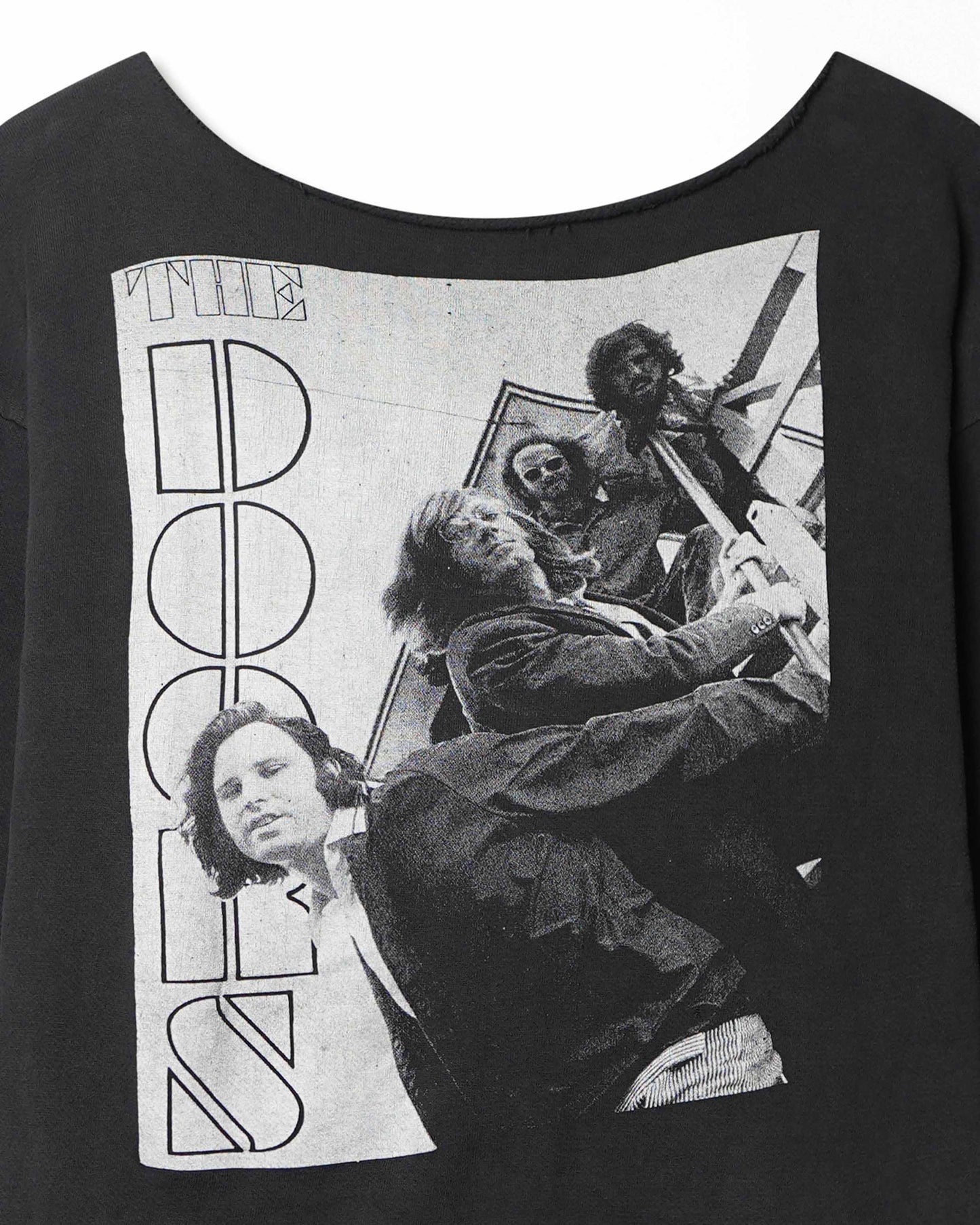"THE DOORS JIM MORRISON" BLACK FADED RAW COLLAR SWEATER