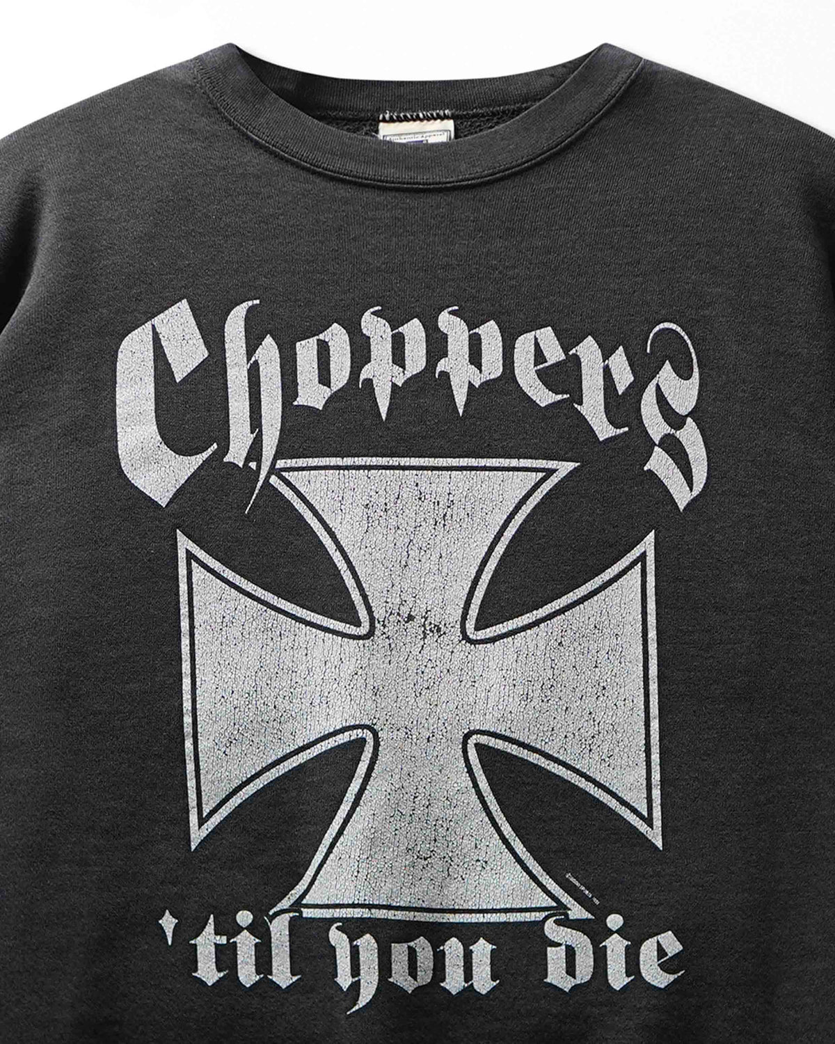 Vintage Lee "Choppers Til You Die Iron Cross" Black Sweater - product view 2