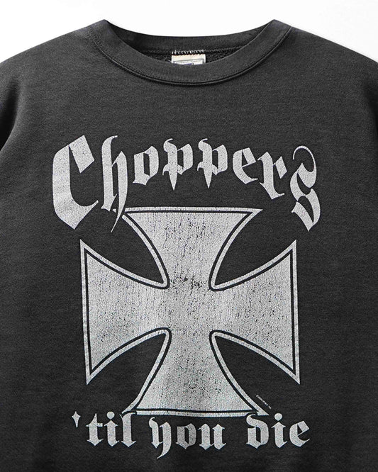 Vintage Lee "Choppers Til You Die Iron Cross" Black Sweater - product view 2