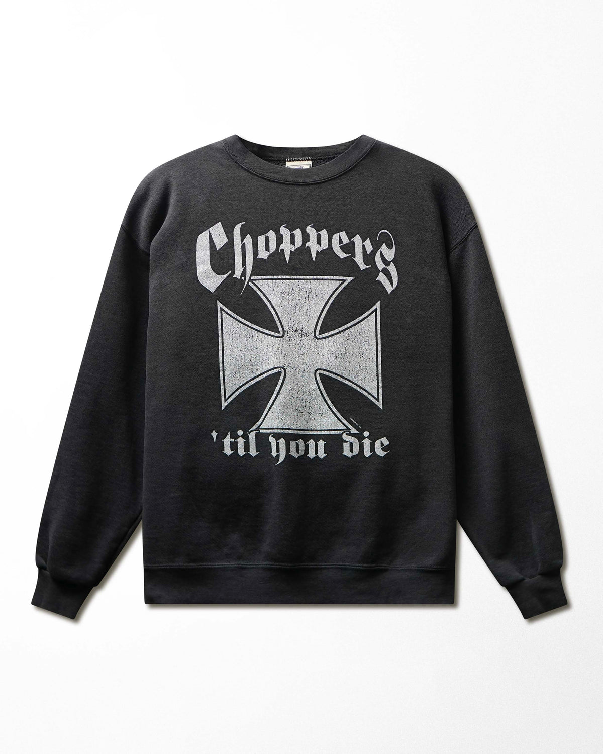 Vintage Lee "Choppers Til You Die Iron Cross" Black Sweater - product view 1