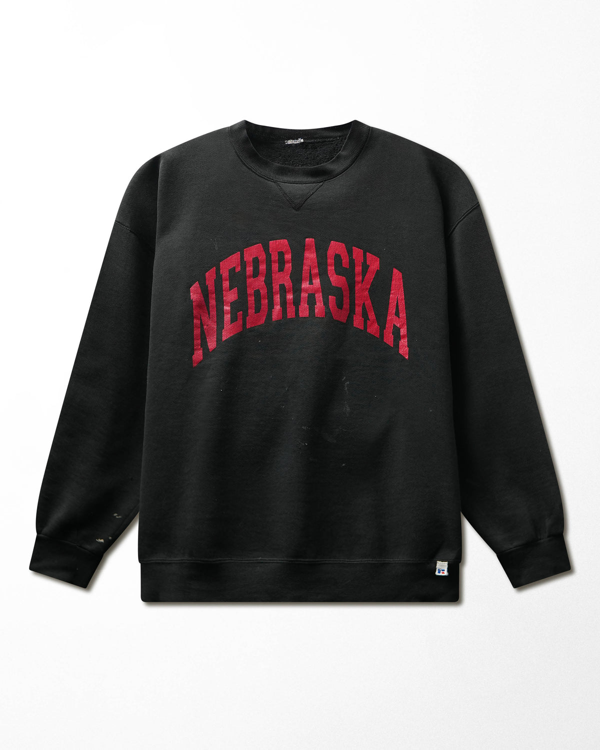 Vintage Russell "Nebraska" Black Stained Sweater - product view 1