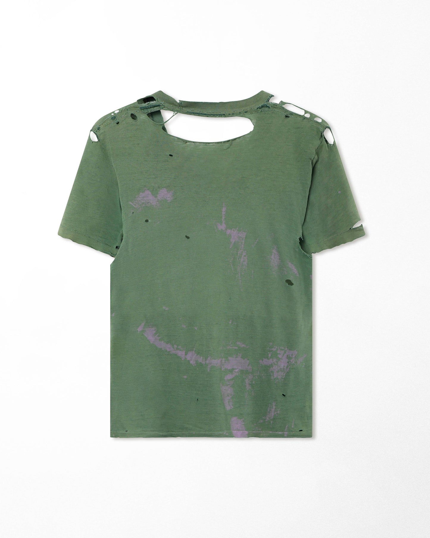 GREEN THRASHED POCKET T-SHIRT