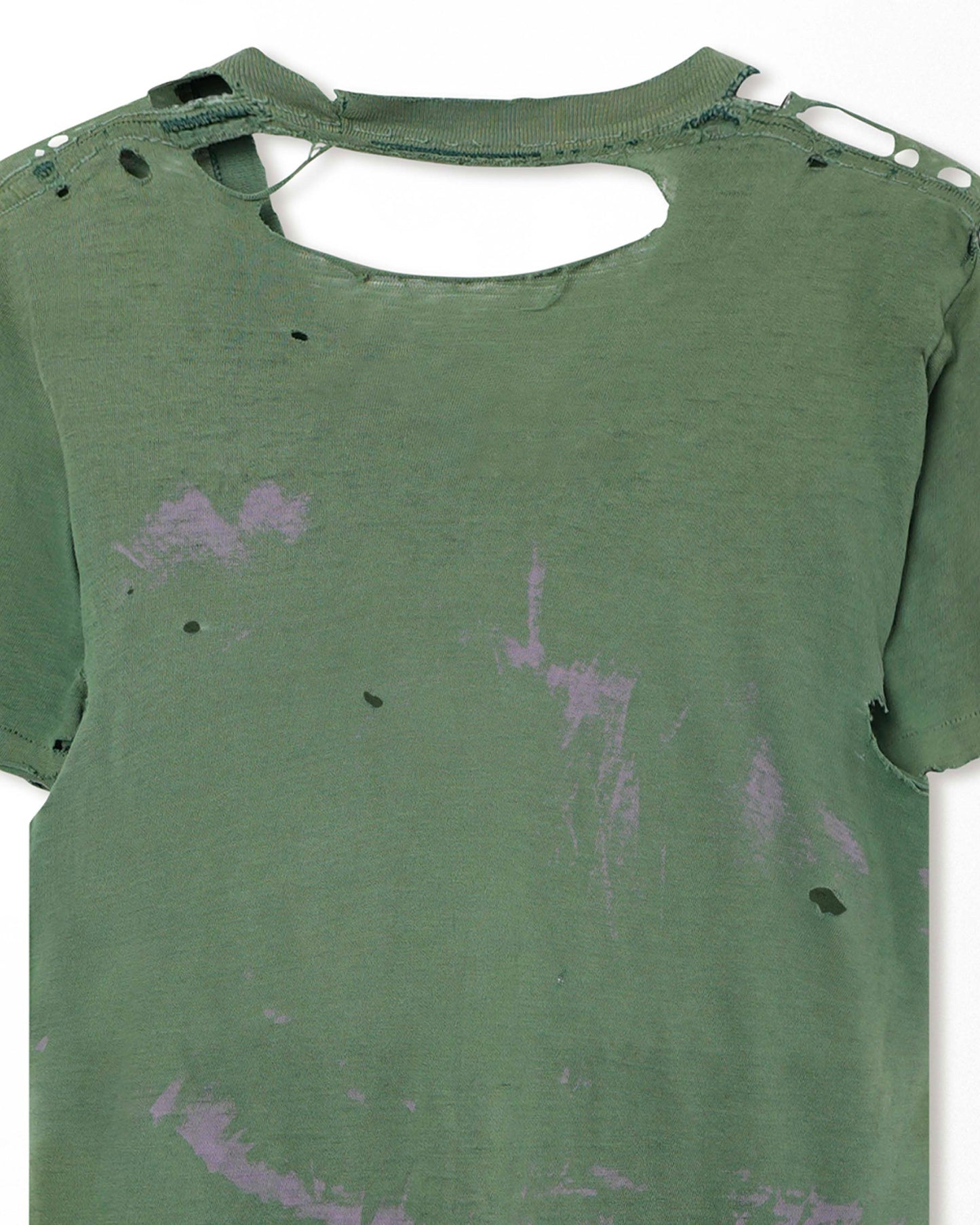 GREEN THRASHED POCKET T-SHIRT