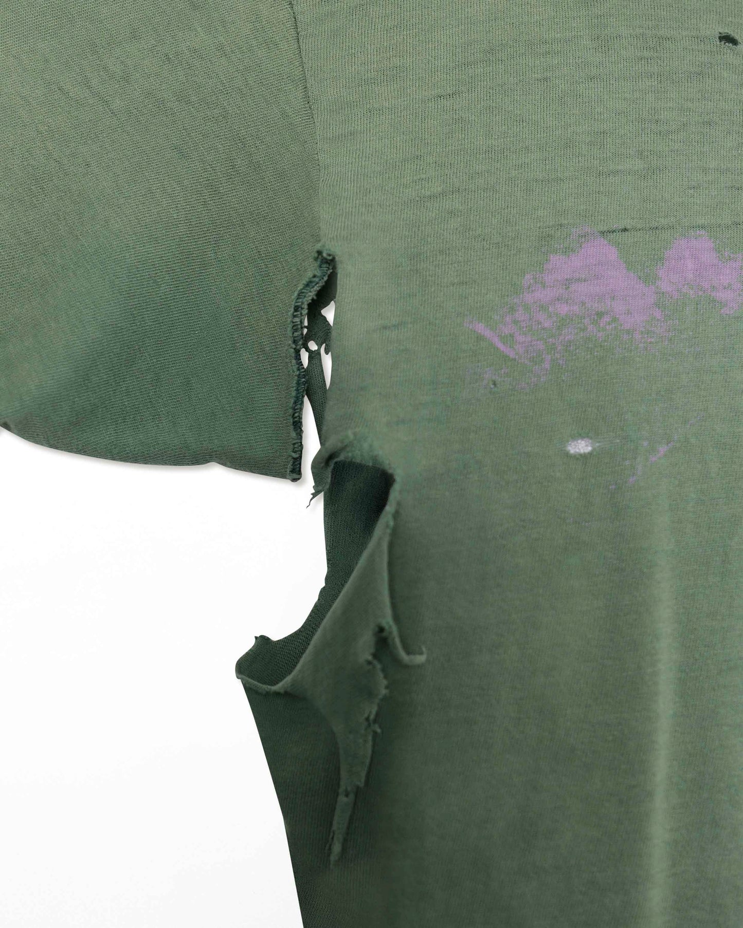 GREEN THRASHED POCKET T-SHIRT