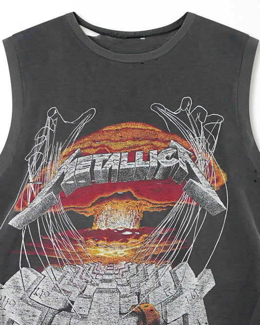 METALLICA BLACK FADED TOP
