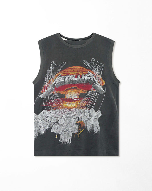 METALLICA BLACK FADED TOP