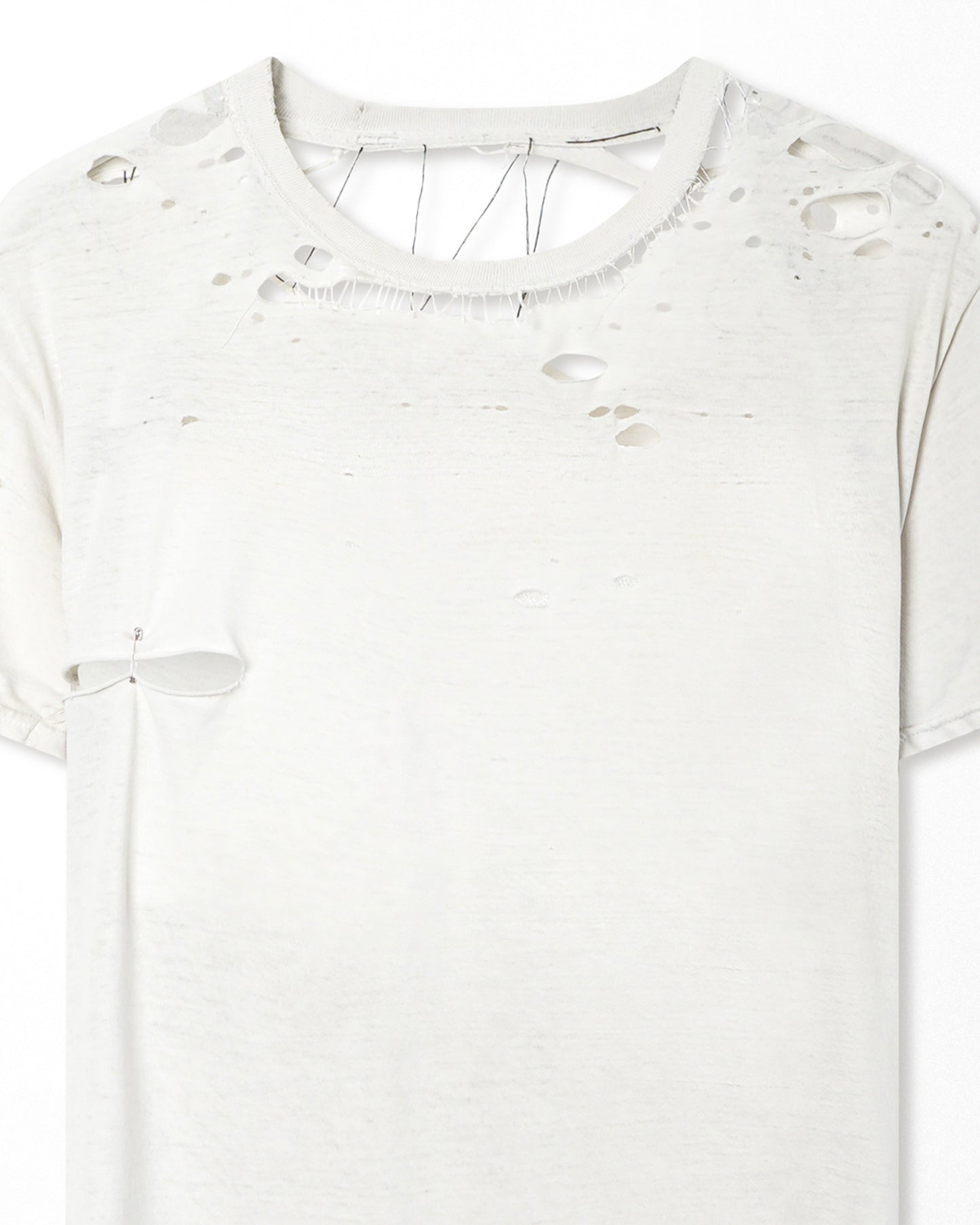 HANES WHITE THRASHED T-SHIRT