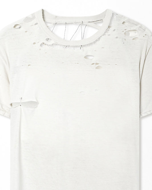 HANES WHITE THRASHED T-SHIRT