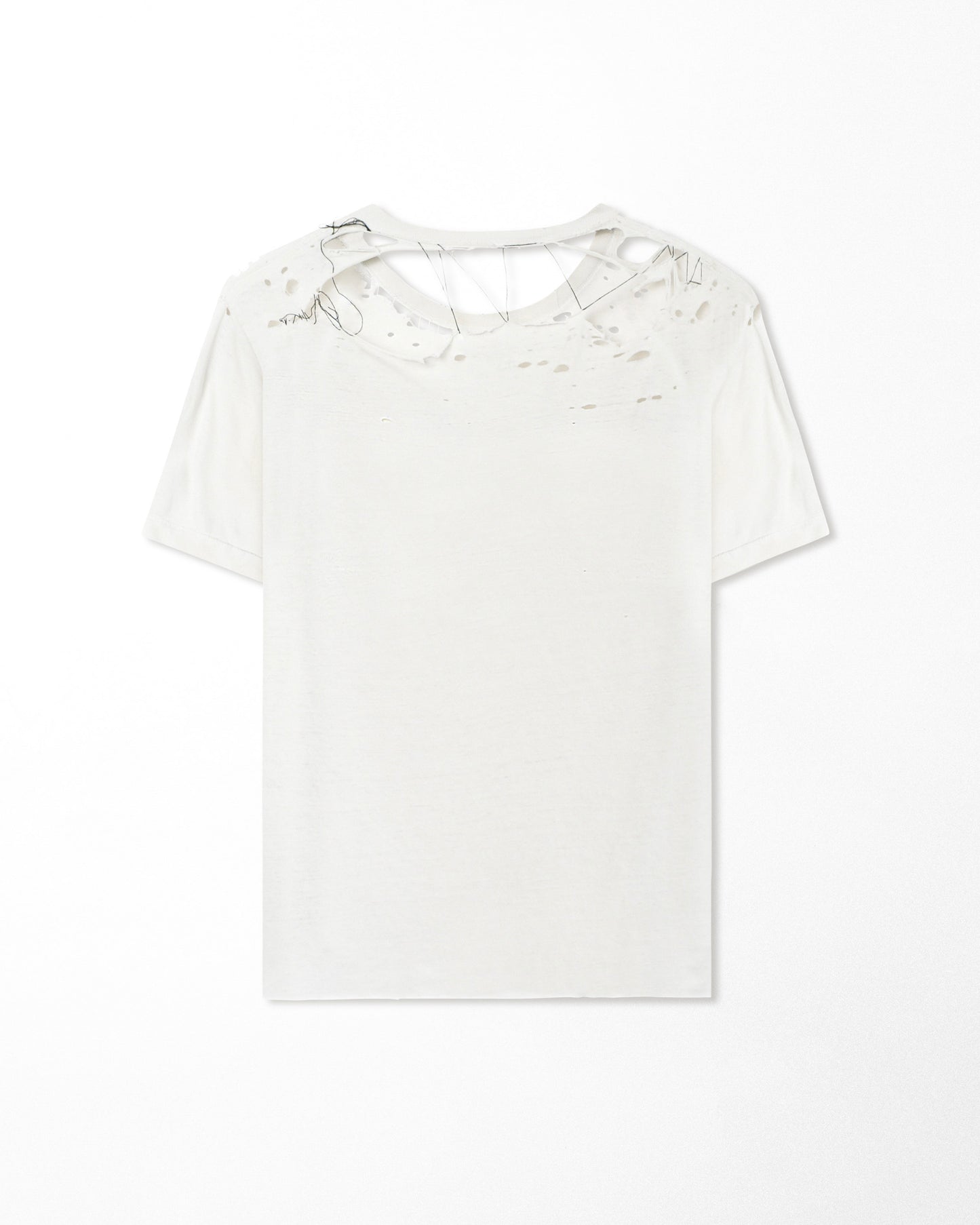 HANES WHITE THRASHED T-SHIRT