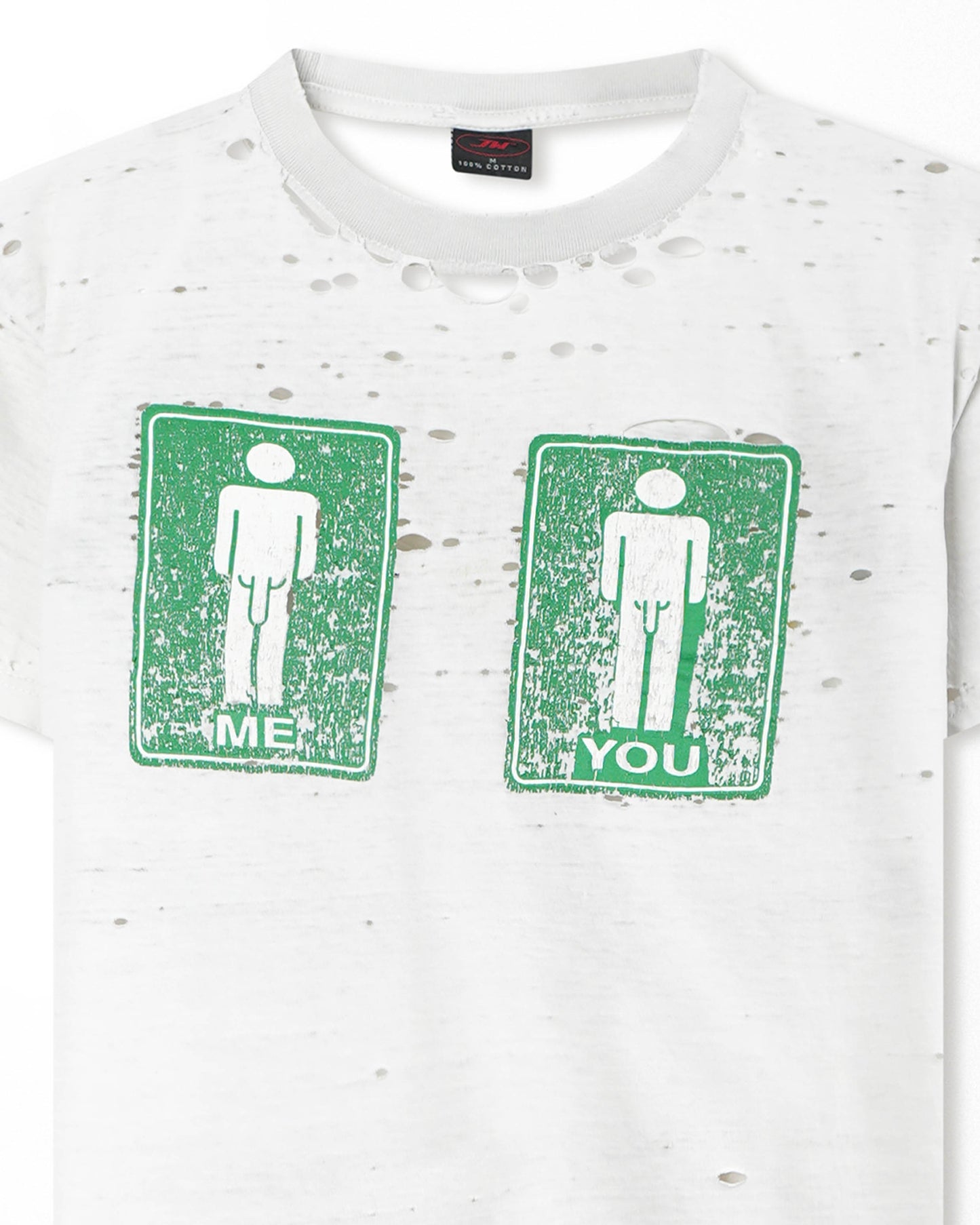 JW "ME YOU" WHITE THRASHED T-SHIRT