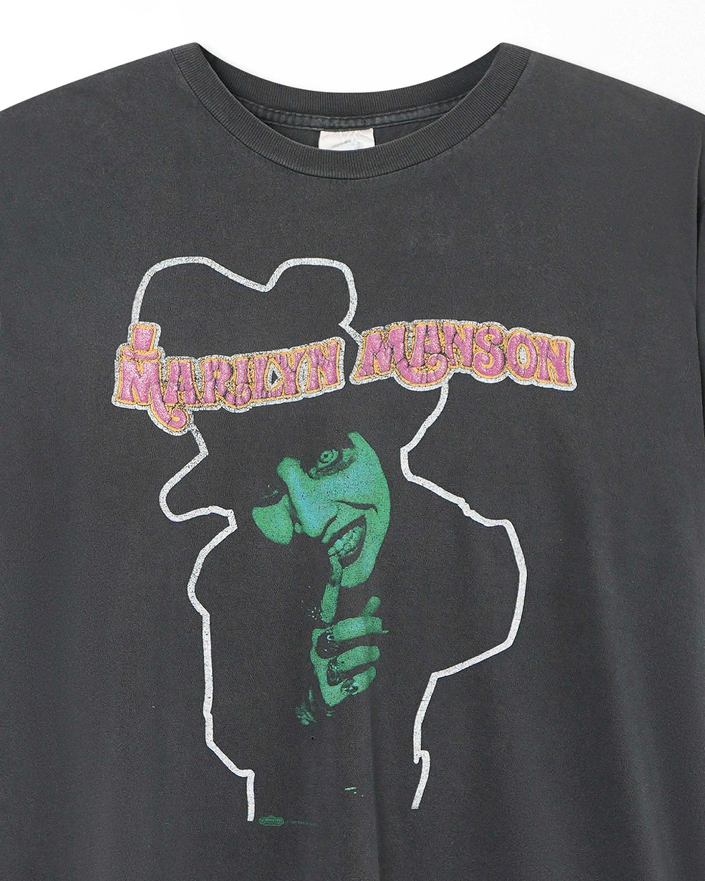 WINTERLAND "MARILYN MANSON DOPE FIEND" BLACK FADED T-SHIRT