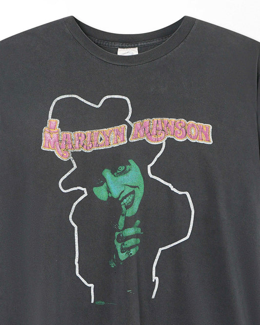 WINTERLAND "MARILYN MANSON DOPE FIEND" BLACK FADED T-SHIRT