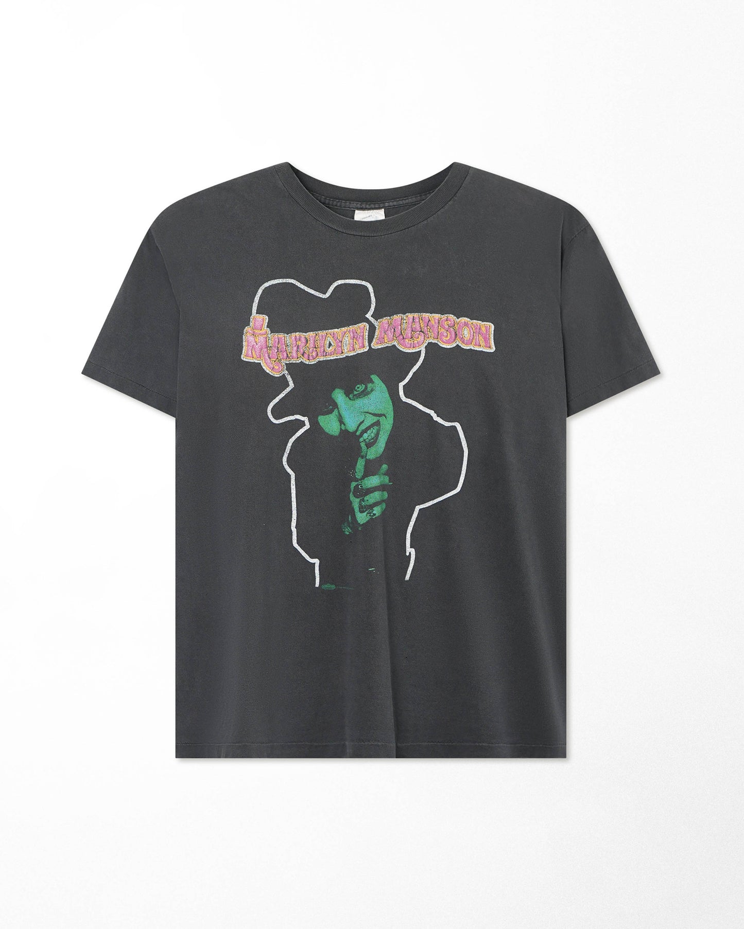 WINTERLAND "MARILYN MANSON DOPE FIEND" BLACK FADED T-SHIRT