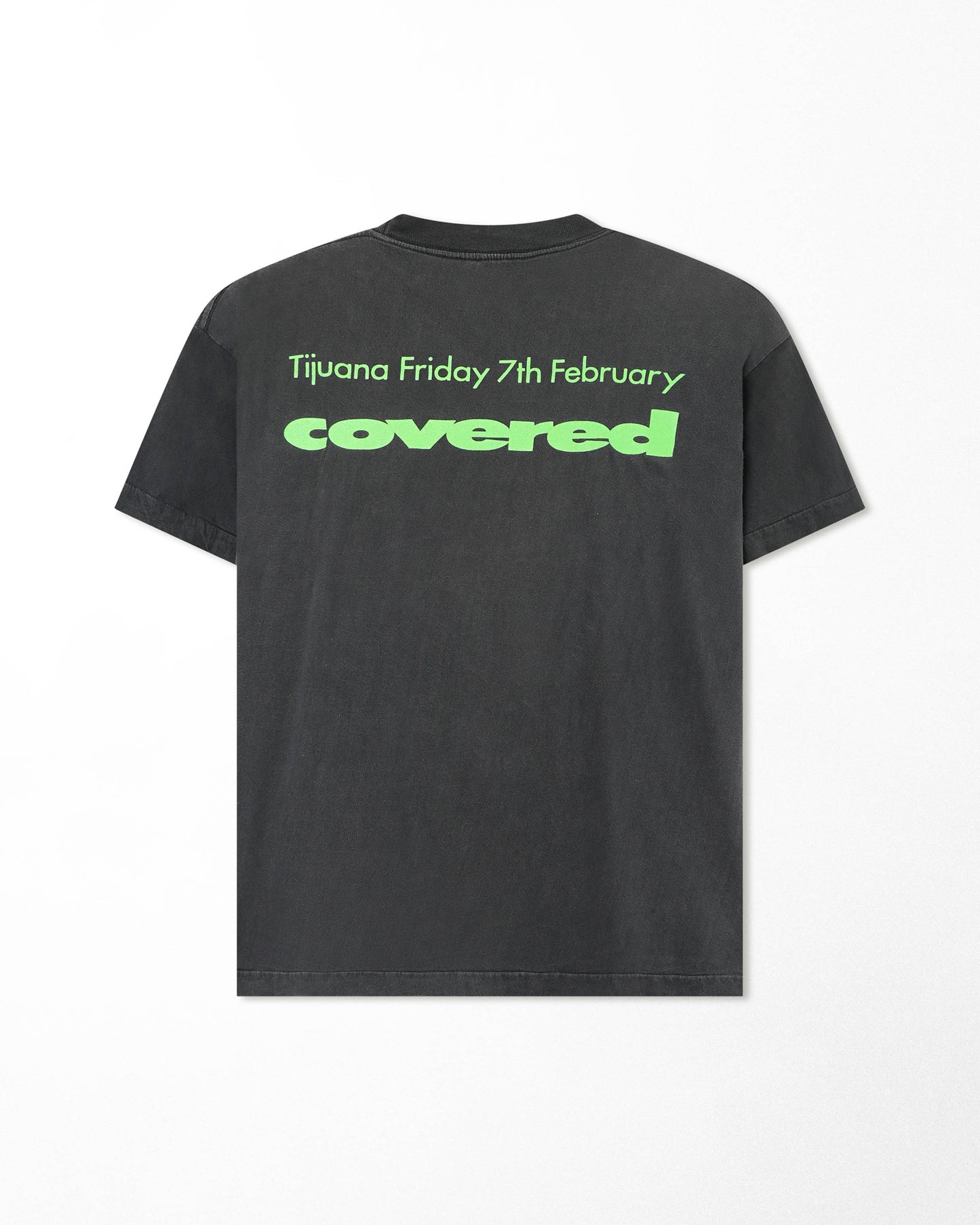 PUBLIC IMAGE LTD "COVERED" BLACK FADED T-SHIRT